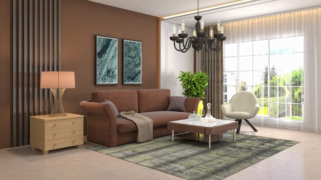 Living area interior design