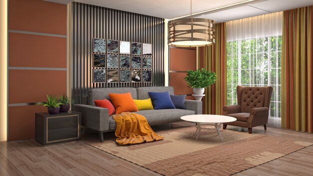 Living area krishnaveni interiors